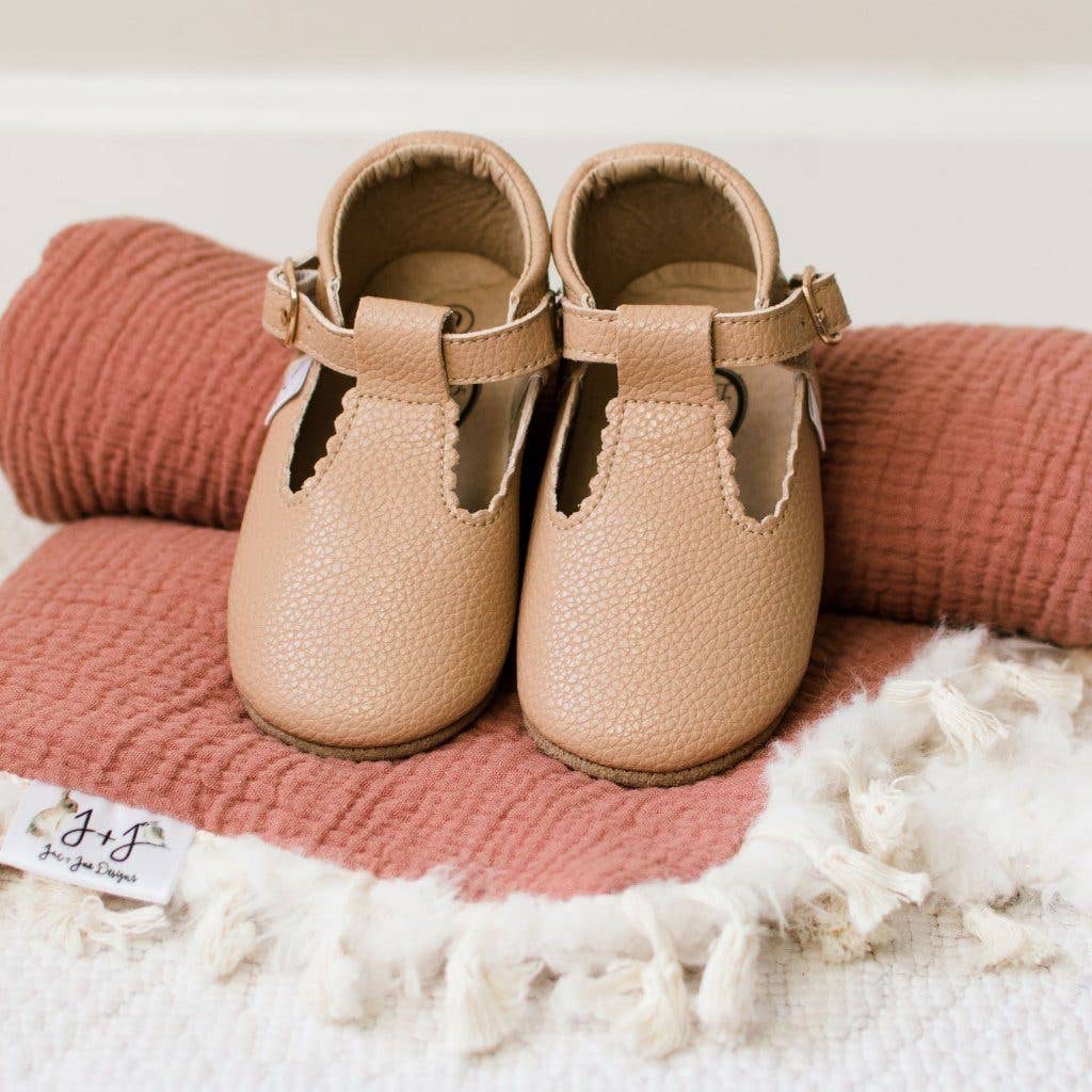 baby moccasins :: nude t-bar